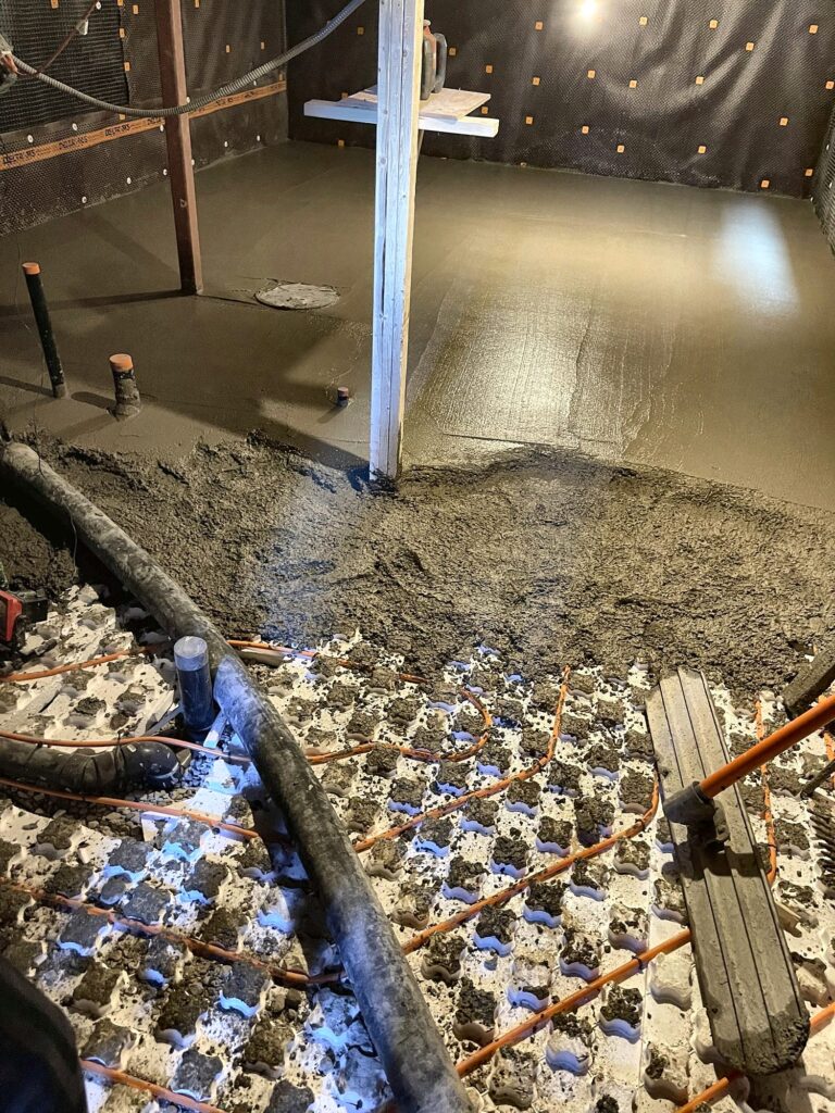 Basement slab radiant prep, Grand Structural Services, Toronto