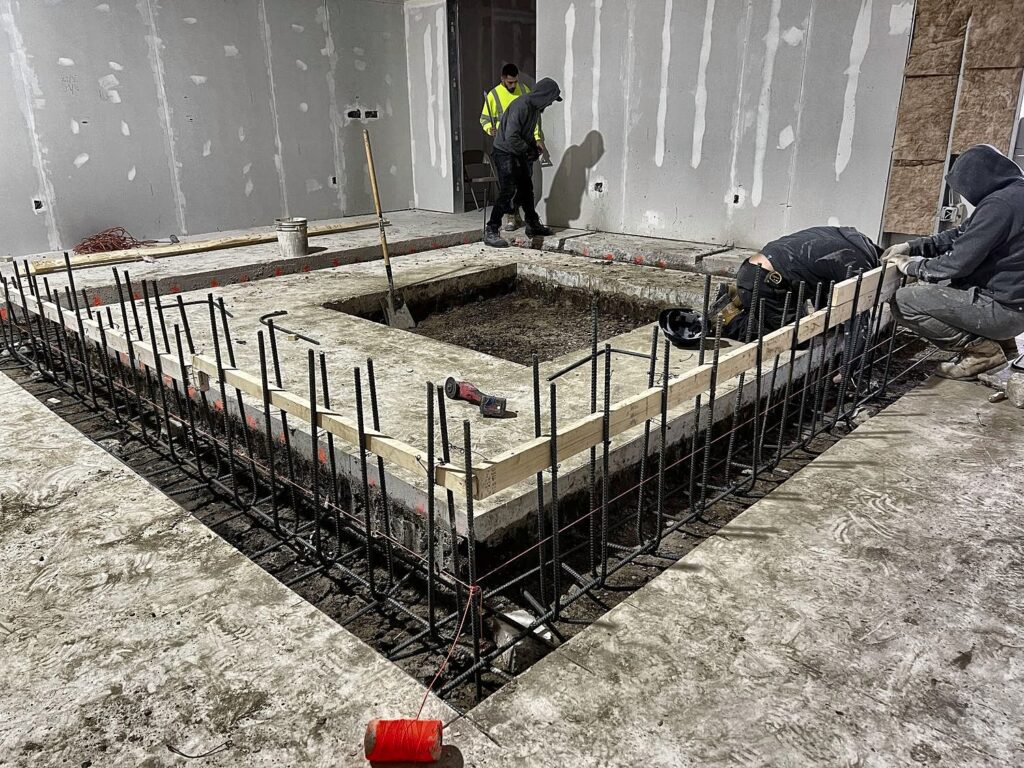 Concrete footings by Grand Structural Services, a concrete foundation contractor in Willowdale