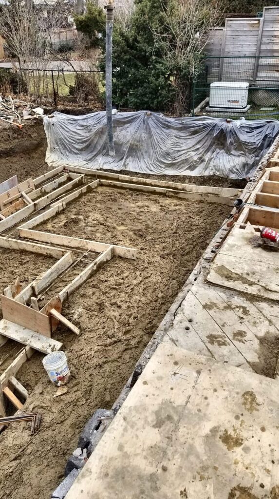 Concrete footings by Grand Structural Services, a concrete foundation contractor in Scarborough