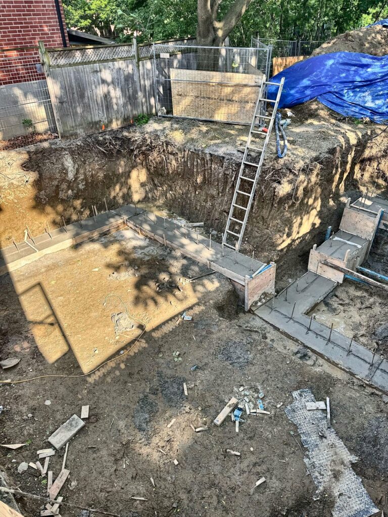 Footings in excavation, Grand Structural Services, Toronto