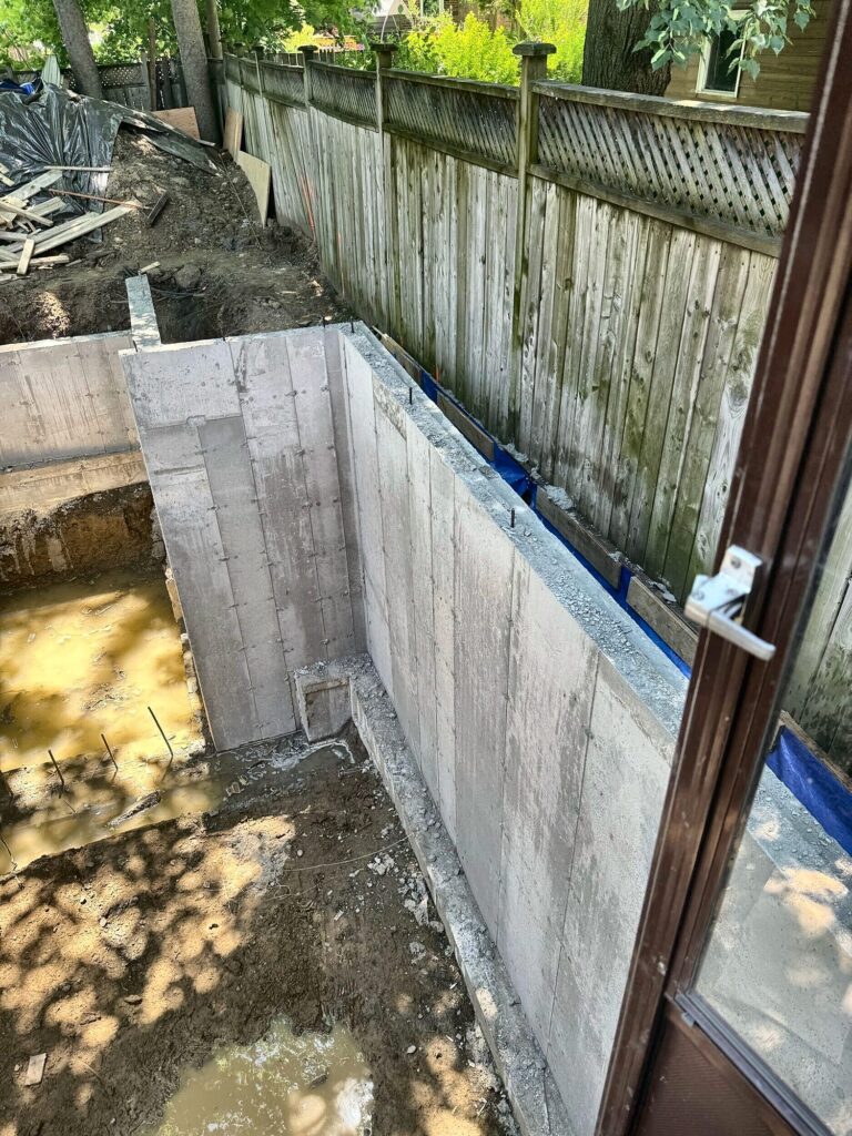 Foundation wall corner, Grand Structural Services, Toronto