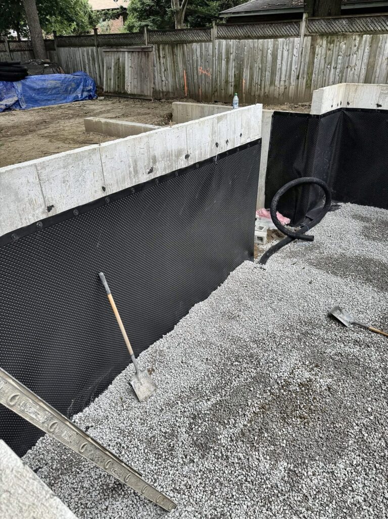 Foundation wall drainage layer, Grand Structural Services, Toronto