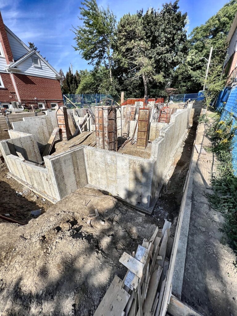 Foundation walls stripped, poured concrete foundation walls in Vaughan by Grand Structural Services