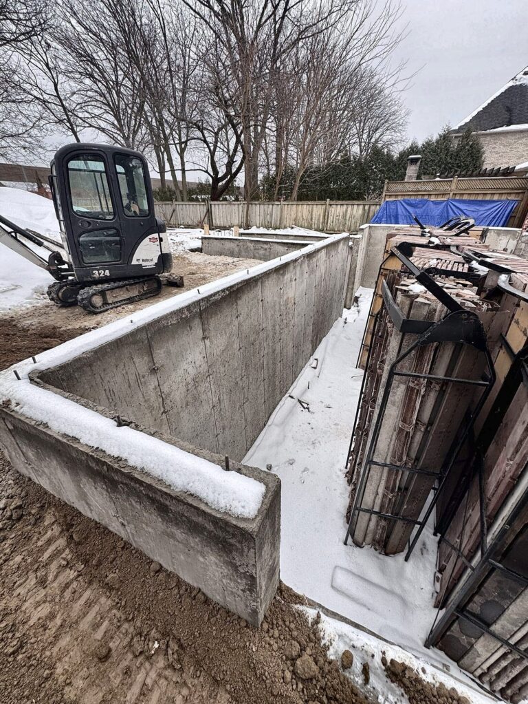 Foundation walls winter, Grand Structural Services, Toronto