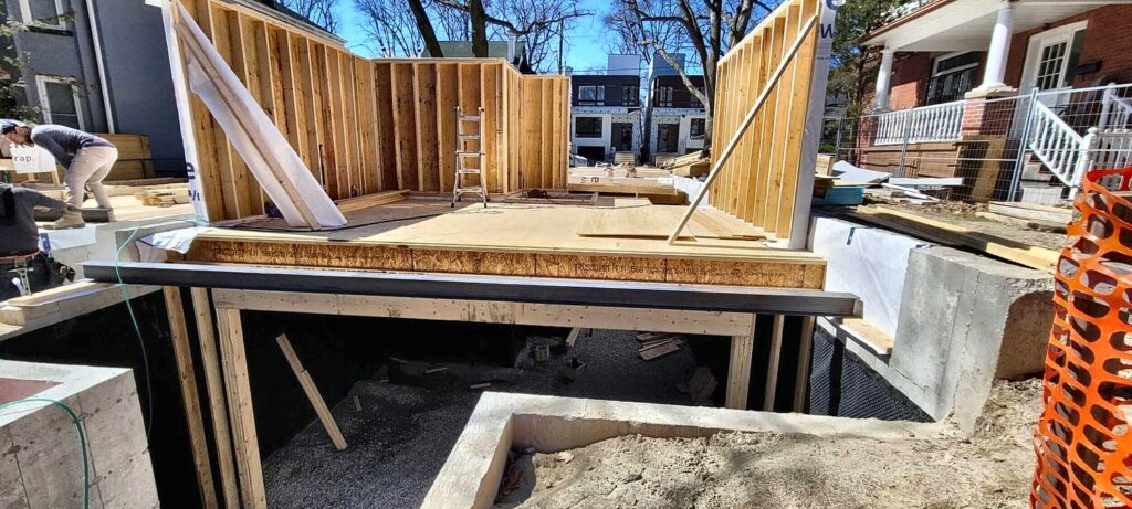 House framing by Grand Structural Services, a concrete foundation contractor in Etobicoke