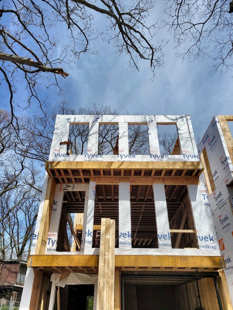 Framing three storey infill, concrete foundation contractor in Cathedraltown, Markham by Grand Structural Services