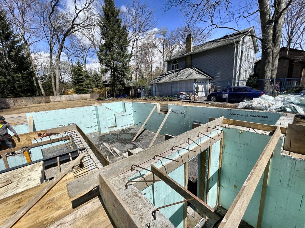 Home foundation insulated, poured concrete foundation walls in North York by Grand Structural Services