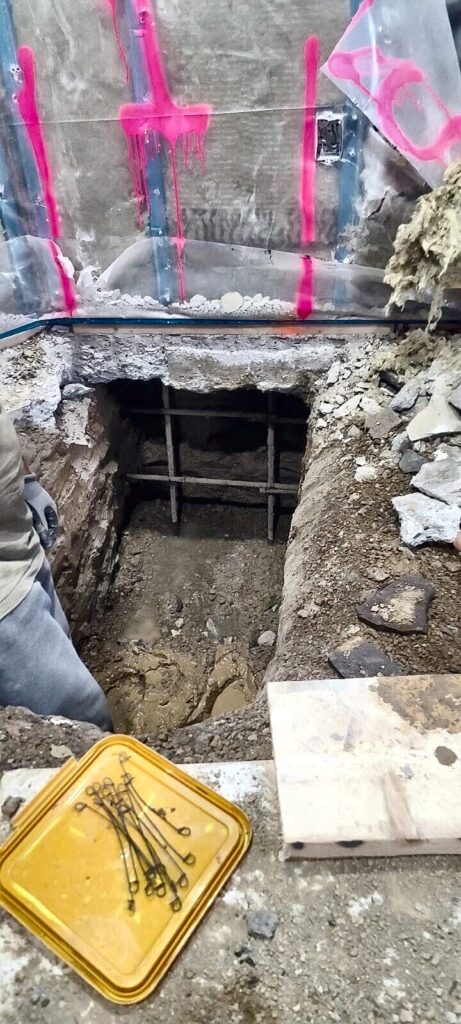Underpinning pin excavation, underpinning and basement lowering in East York by Grand Structural Services