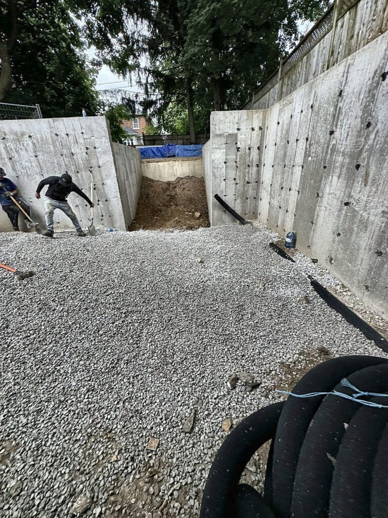 Poured concrete foundation walls by Grand Structural Services, a concrete foundation contractor in Aurora